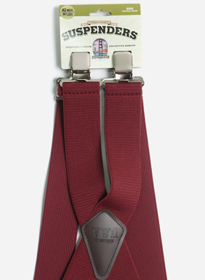 Wide Suspender / Clip / Burgundy