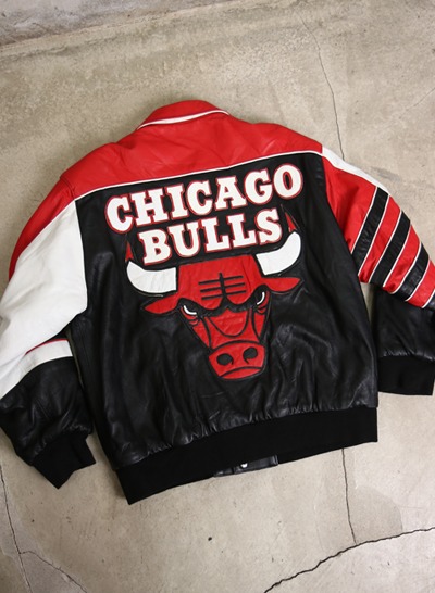 (Made in U.S.A.) JEFF HAMILTON / CHICAGO BULLS reversible leather jacket