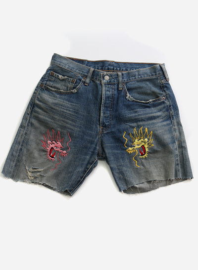 LEVI&#039;S 501 embroidery denim shorts (31)